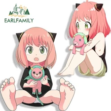 EARLFAMILY 5.1" Cute Anime Girl Anya Car Decals Tank Cap Auto Body Stickers