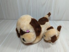 Plush Mom dog baby puppy musical pink closed eyes cream brown How much is doggie