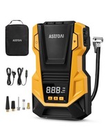 AstroAI Luftpumpe Auto 12V 230V, Kompressor Mit 10,3 Bar, Gelb, 3 DüSen, AC DC