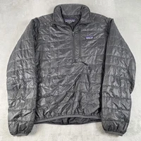 Patagonia Nano Puff Jacket Mens Medium Black Quilted Insulated 1/4 Zip Puffer