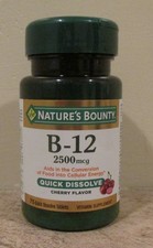 Nature  s Bounty B12 - 2500mcg Quick Dissolve - 75 Tablets - Cherry - Exp 06/28