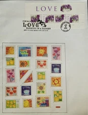 HNLP Hideaki Nakano 4450 Pansies Flowers and stickers that look like stamps