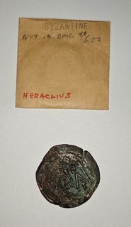 Ancient bronze coin from The Byzantine Empire c609 610 Emperor Heraclius