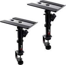 Desktop Speaker Stands Pair, Clamp-on Monitor Speaker Stand Riser Set of 2, 17 