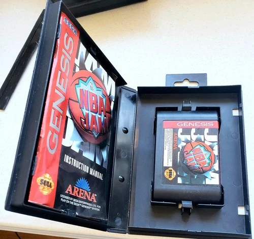 NBA Jam (Sega Genesis, 1994) CASE & GAME  (WITH MANUAL)!~~~