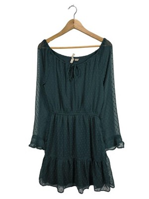 H&M DIVIDED Langarmkleid Damen Kleid Gr. DE 36 grün Elegant