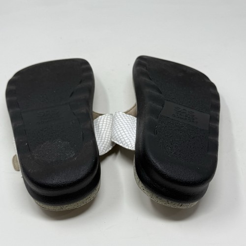 SAS Sanibel Sandals Womens 8 M White Leather Croc Print Thong Comfort Casual - Picture 13 of 15