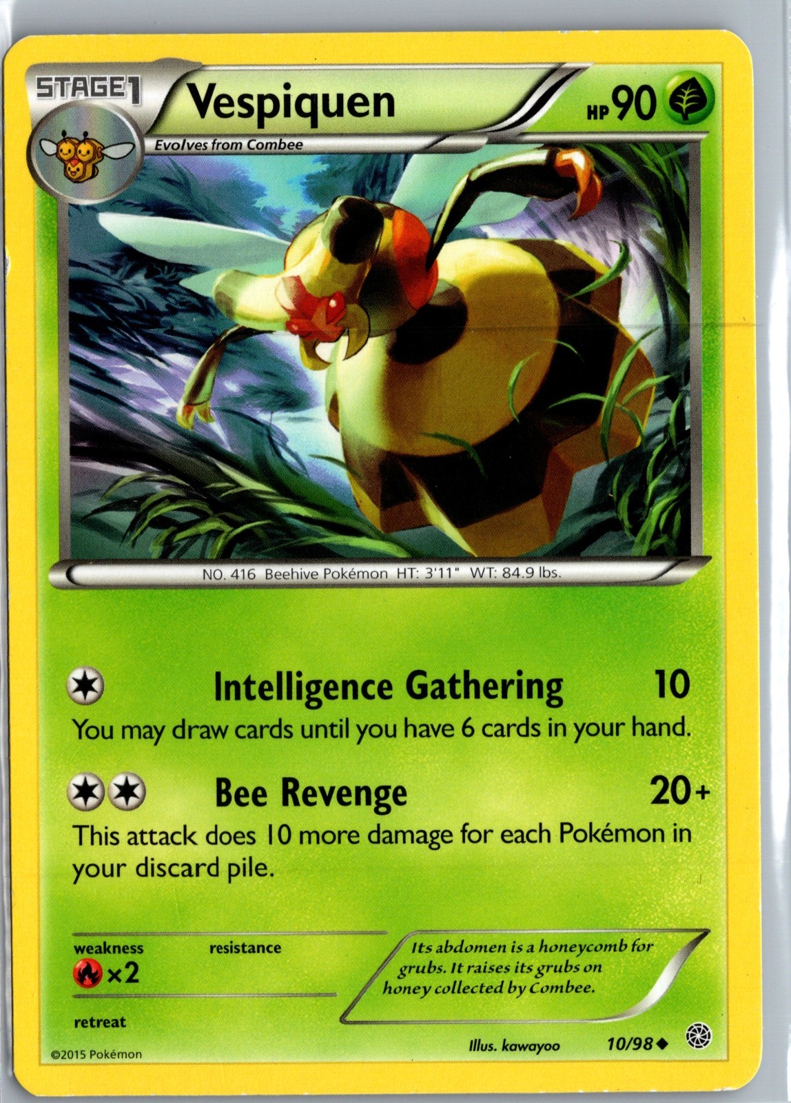  Pokemon Card Vespiquen 10/98 Ancient Origins Rare
