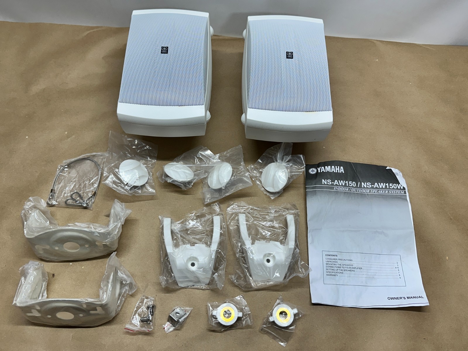 New Yamaha NS-AW150 2-Way Indoor/Outdoor Speakers - Pair WHITE