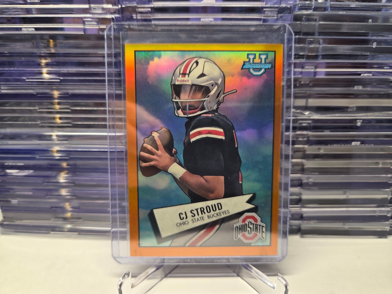 2022 Bowman Chrome University Football 1952 Refractor CJ Stroud Orange 1/25