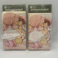 Vintage American Greetings Baby Girl Announcement Cards Open Packaging
