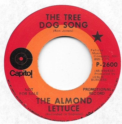 THE ALMOND LETTUCE The Tree Dog Song on Capitol pop psych PROMO 45 HEAR