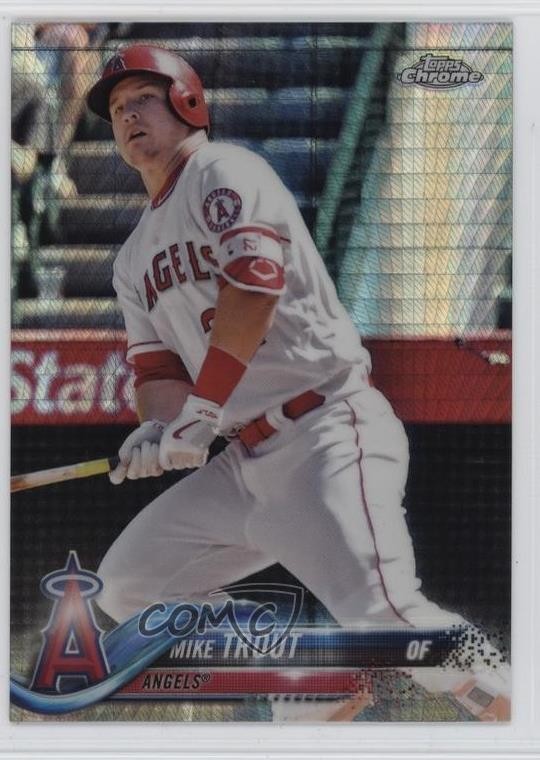 2018 Topps Chrome Prism Refractor Mike Trout #100 0i5w
