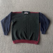 Vintage John Ashford Color Block Sweater. Cotton, M/L. Preppy 90 s Cosby Grandpa
