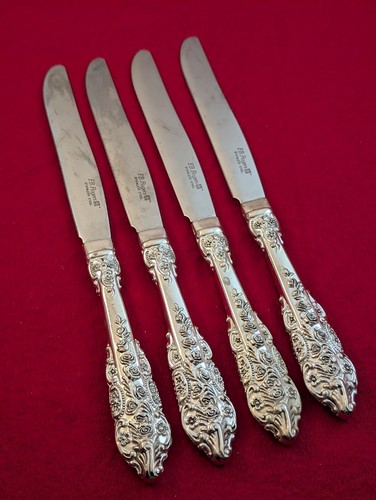 Set Of 4 Vintage FB Rogers GRAND ANTIQUE Silverplate Hollow Dinner Knives 9 1/2" - Picture 4 of 5