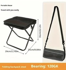 Portable Foldable Camping Stool Compact Pocket Handbag Chair for Hiking Fishing