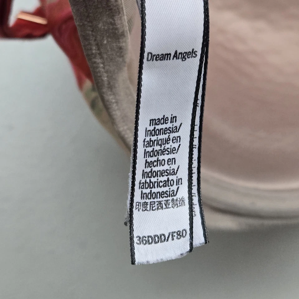 Victoria's Secret Women Bra 36DDD Beige Embroidered Floral Dream Angels Roses - Image 4 of 4