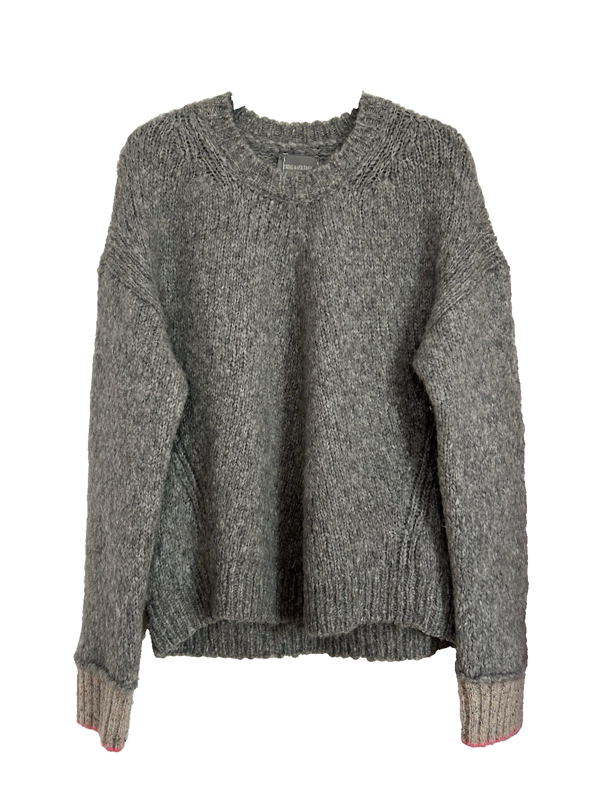 ZADIG & VOLTAIRE Dakota Grey Alpaca & Wool Knit Jumper Sweater MEDIUM EUC RARE image 10