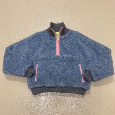 Sandy Liang Sz. S Neck Fleece Blue Angel Cropped Rib Knit Collar Cuffs Waist HTF