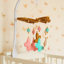 Butterfly Baby Mobile Cloud Felt Nursery for Girl Baby Shower Gift Handmade