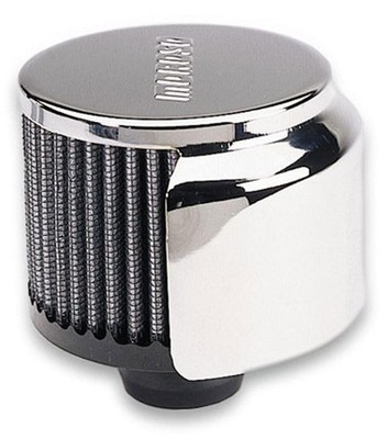 Moroso 68813 Crankcase Breather Element Push-in Breather Round Chrome, Shielded