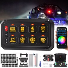 8 Gang Rgb App Control Switch Panel Momentary Strobe Circuit Box Atv Utv Rzr 8 Gang Rgb App Control Switch Panel Momentary Strobe Circuit Box Atv Utv Rzr