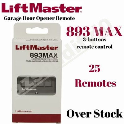 893MAX 3 Button LiftMaster Visor Remote Control Garage Door Opener PACK # 25
