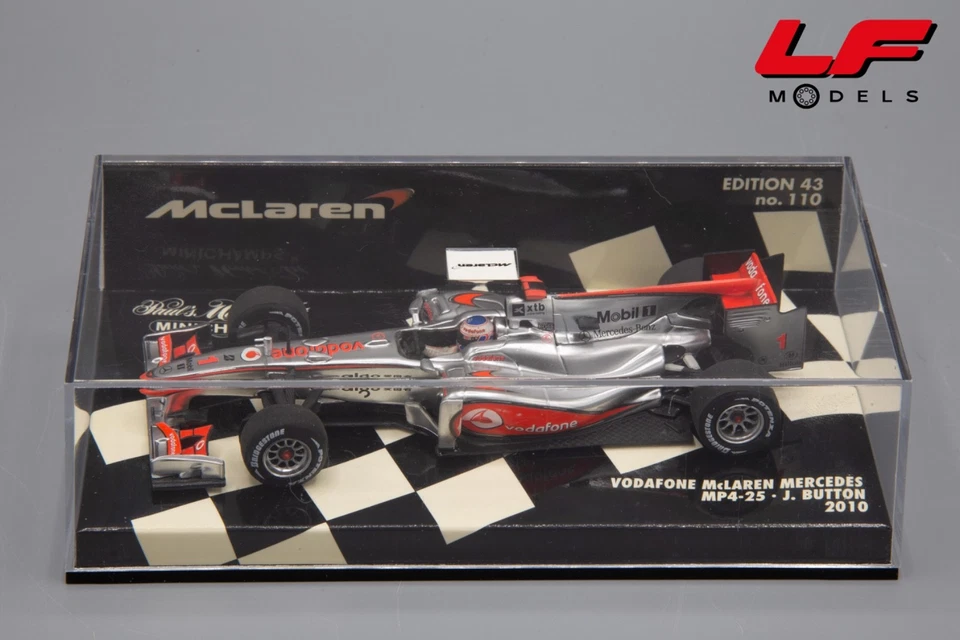 1:43 Vodafone McLaren Mercedes MP4-25 J. Button 2010 - Minichamps - Immagine 3 di 3