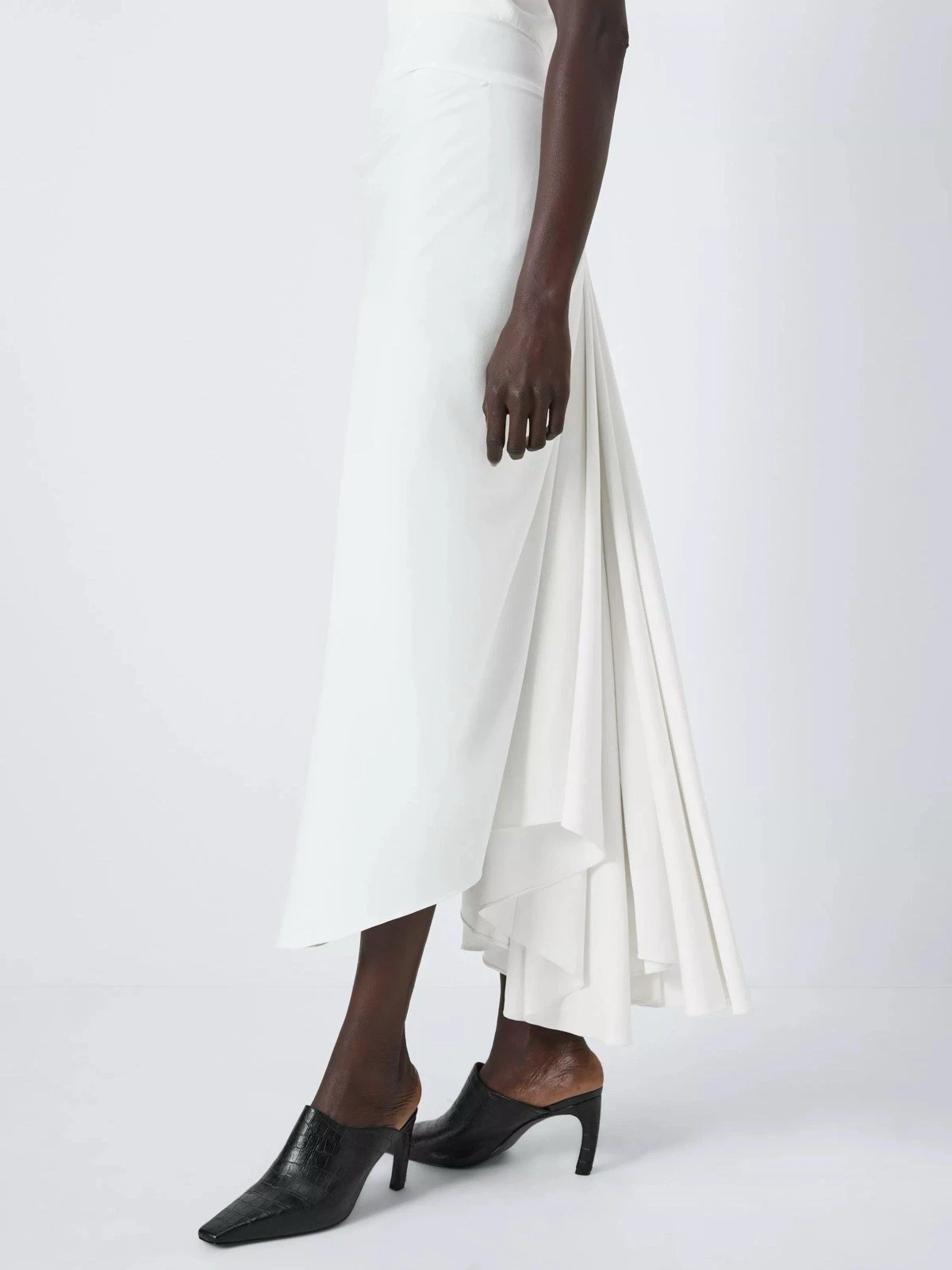 OFF WHITE John Lewis x A.W.A.K.E. MODE abito midi schiena vivace bianco sporco UK 16 RRP £ 249