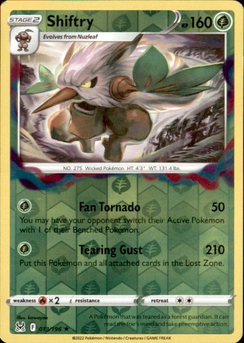 Pokemon Shiftry 13/196 Lost Origin Reverse Holo 5 Card Lot