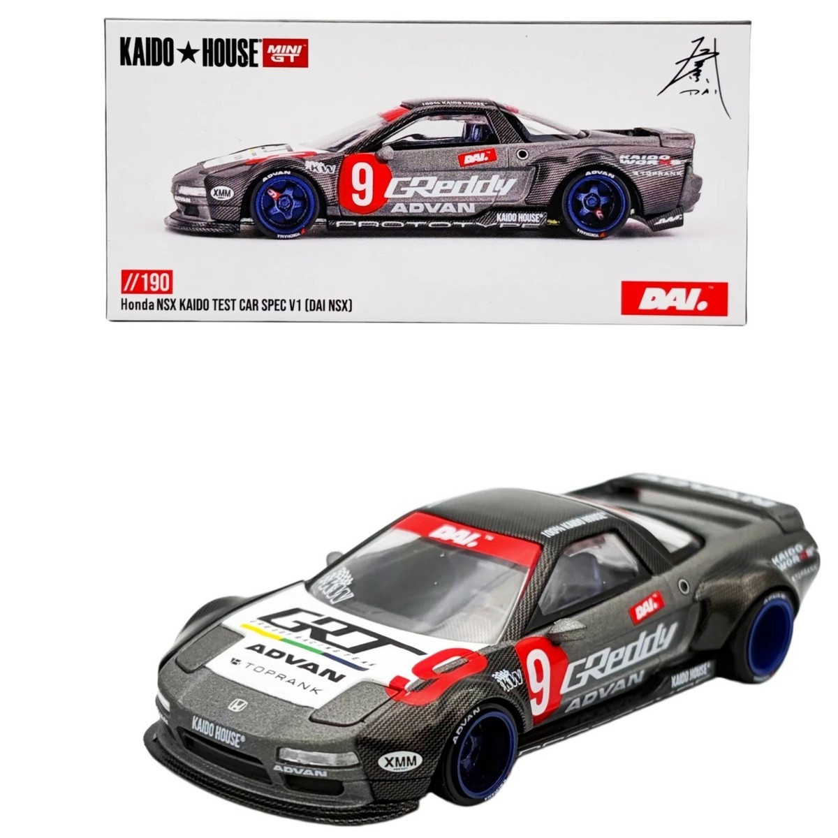Kaido House 1:64 Honda NSX Kaido Test Car Spec V1 #9 Greddy Advan
