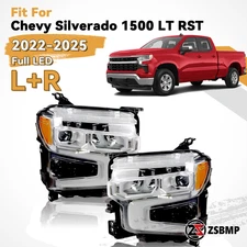 For 2022-2025 Chevy Silverado 1500 LT RST Full LED Headlight Left+Right Pair