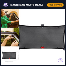 Magnetic Stretch-to-Fit Car Window Shades - Black, UV Protection, 1 Pack