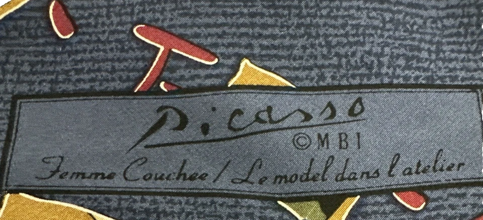 PICASSO HOMBRE CORBATA GRIS CON PICASSO ART MUJER SOFÁS 3,75 X 59 NUEVO SIN ETIQUETAS Foto 4 de 4