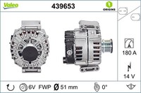 Lichtmaschine Generator Lima Valeo Origins - New O.E. Technologie 439653 180A