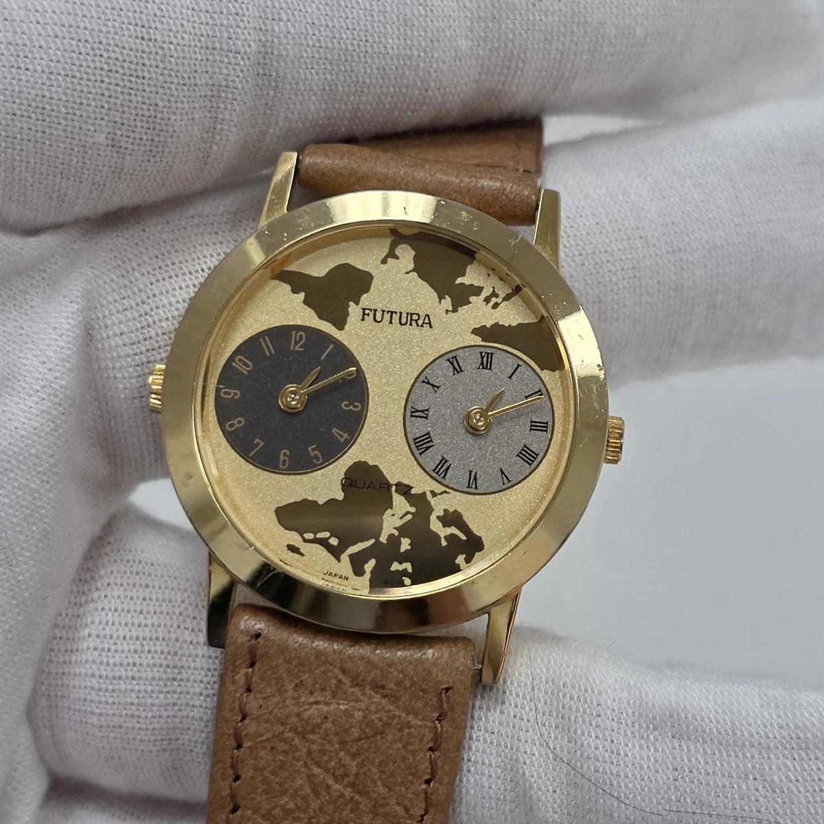 Futura His & Hers Matching Watch Set Gold Silver Tone Stainless New Battery Amazon.com: His and Her Chronograph Gold-Tone Stainless  main image 2