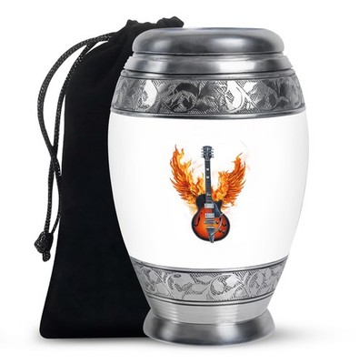 Harmony Guitar Large Urn for Human Ashes Adult Women, Handmade Urn (10 Inch)