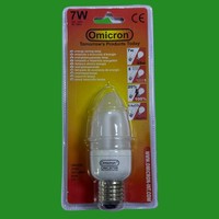 1X 7W (=35W) Omicron Cfl Kerze GlüHbirne Energiesparend Energieersparnis Es E27