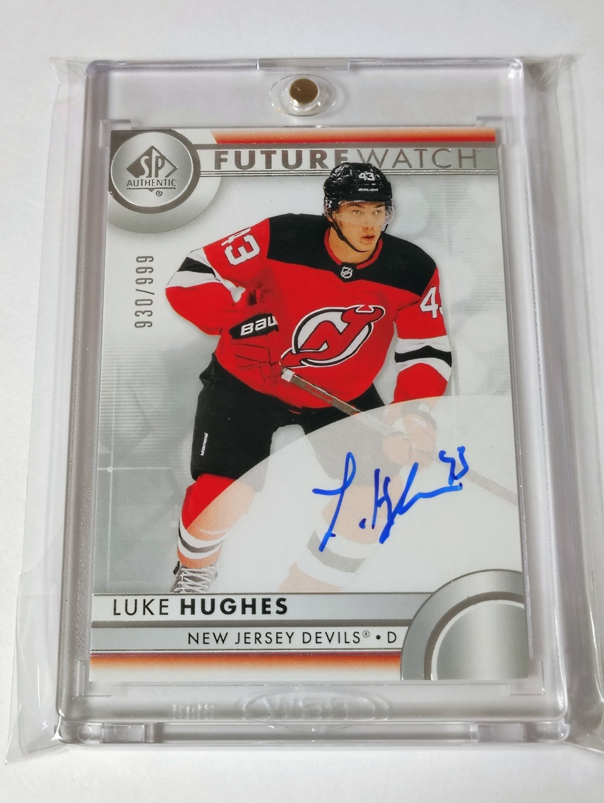 2023-24 UD SP Authentic #101 Luke Hughes Future Watch Auto /999