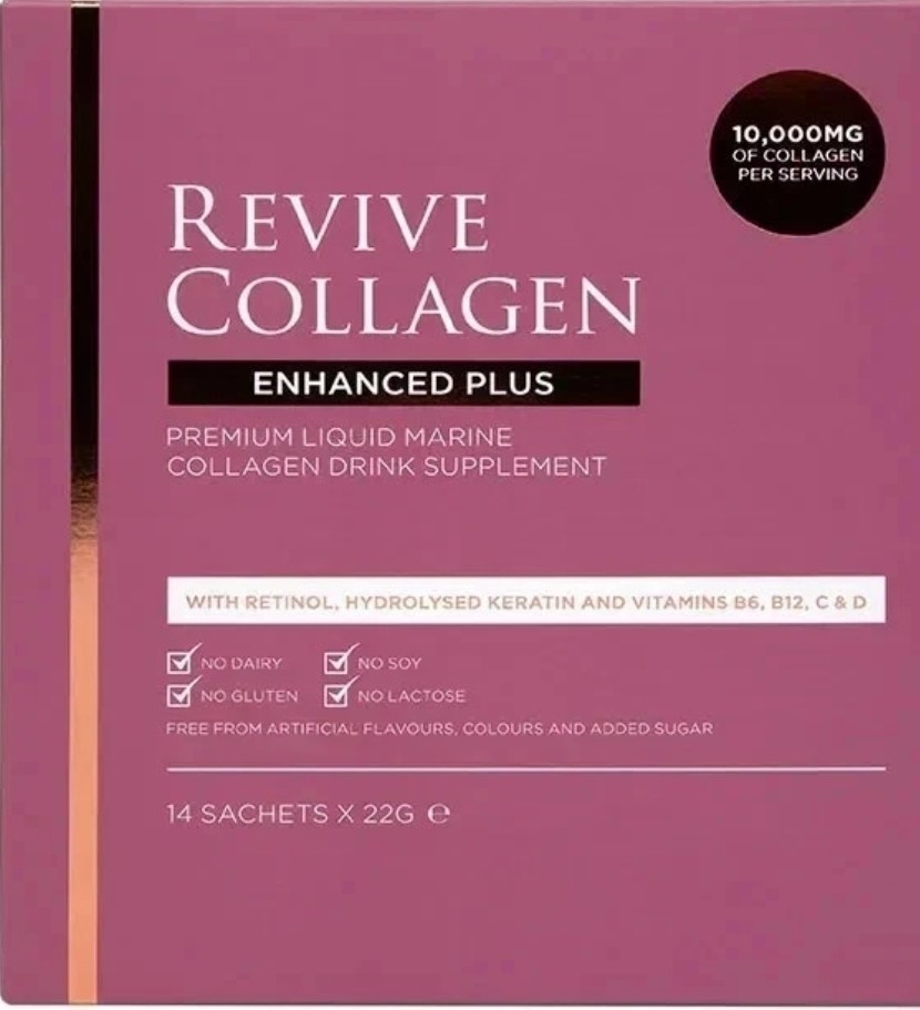 Revive Collagen Enhanced Plus – Liquid Marine Collagen Drink, 14 Sachets, Vitami