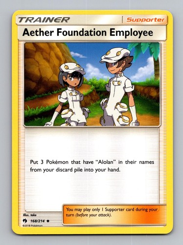 Pokemon TCG Aether Foundation Employee 168/214 Lost Thunder Regular Uncommon LP