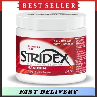 Stridex Medicated Acne Pads Maximum Strength CLeans Treats Prevents - 55 Ct.