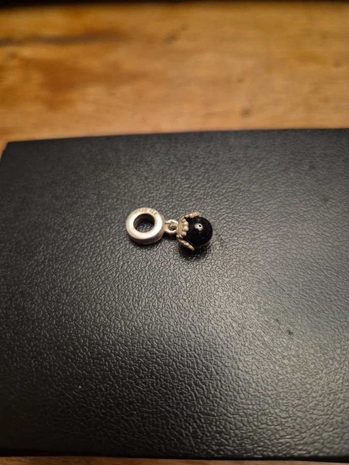 Pandora Sterling Silver Black Onyx Dangle Charm 790379
