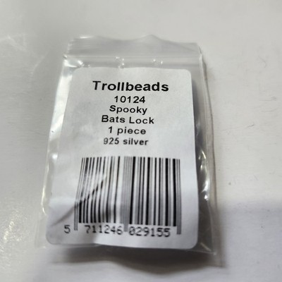 Authentisch, Trollbeads, ausgemustertes gruseliges Fledermausschloss, Sterlingsilber Bead, NEU!!