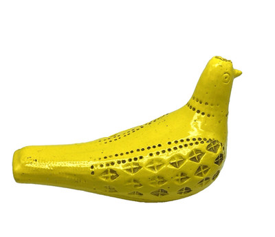 Vintage MCM Aldo Londi Bitossi Italian Pottery 1960 s Yellow Bird Dove 8.5'' RARE