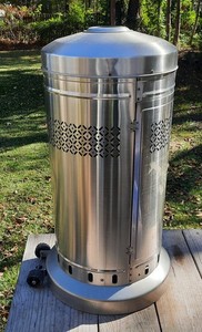 OEM 48,000 BTU Patio Heater Cylinder Housing and Base w/ Wheels Only, Pre-Owned 