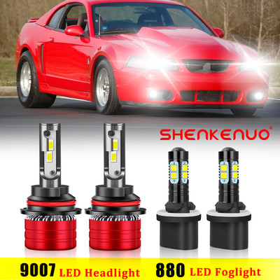 LED Headlight Fog Light Bulbs Kit 6000K For Ford Mustang Gt Svt Cobra 1999-2003