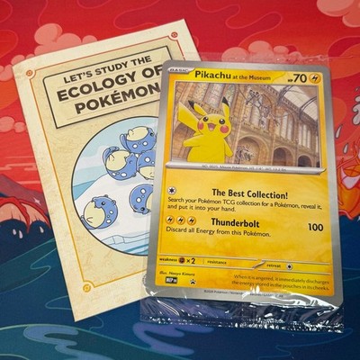    Pokemon Pikachu at the Natural History Museum Sealed Jumbo Promo & Booklet