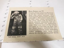 Tom Corbett Space Cadet 1950s ABC TV show rocket ship space suit promo photo