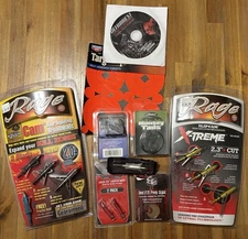 Rage Broadheads, Monkey Tails, Carbon Express Laser Eye & Crossbow Points Bundle